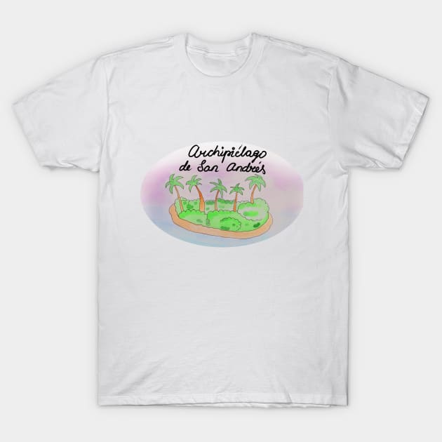 Archipiélago de San Andrés Island travel, beach, sea and palm trees. Holidays and rest, summer and relaxation T-Shirt by grafinya